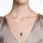 2024 01 31 19 27 57 Swarovski Swan pendant, Swan, Black, Rose gold tone plated Swarovski Opera