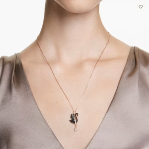 2024 01 31 19 27 57 Swarovski Swan pendant, Swan, Black, Rose gold tone plated Swarovski Opera