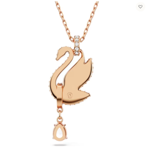 2024 01 31 19 28 14 Swarovski Swan pendant, Swan, Black, Rose gold tone plated Swarovski Opera