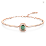 2024 10 15 18 54 40 Una bangle, Octagon cut, Pavé, Green, Rose gold tone plated Swarovski Opera