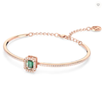 2024 10 15 18 54 58 Una bangle, Octagon cut, Pavé, Green, Rose gold tone plated Swarovski Opera